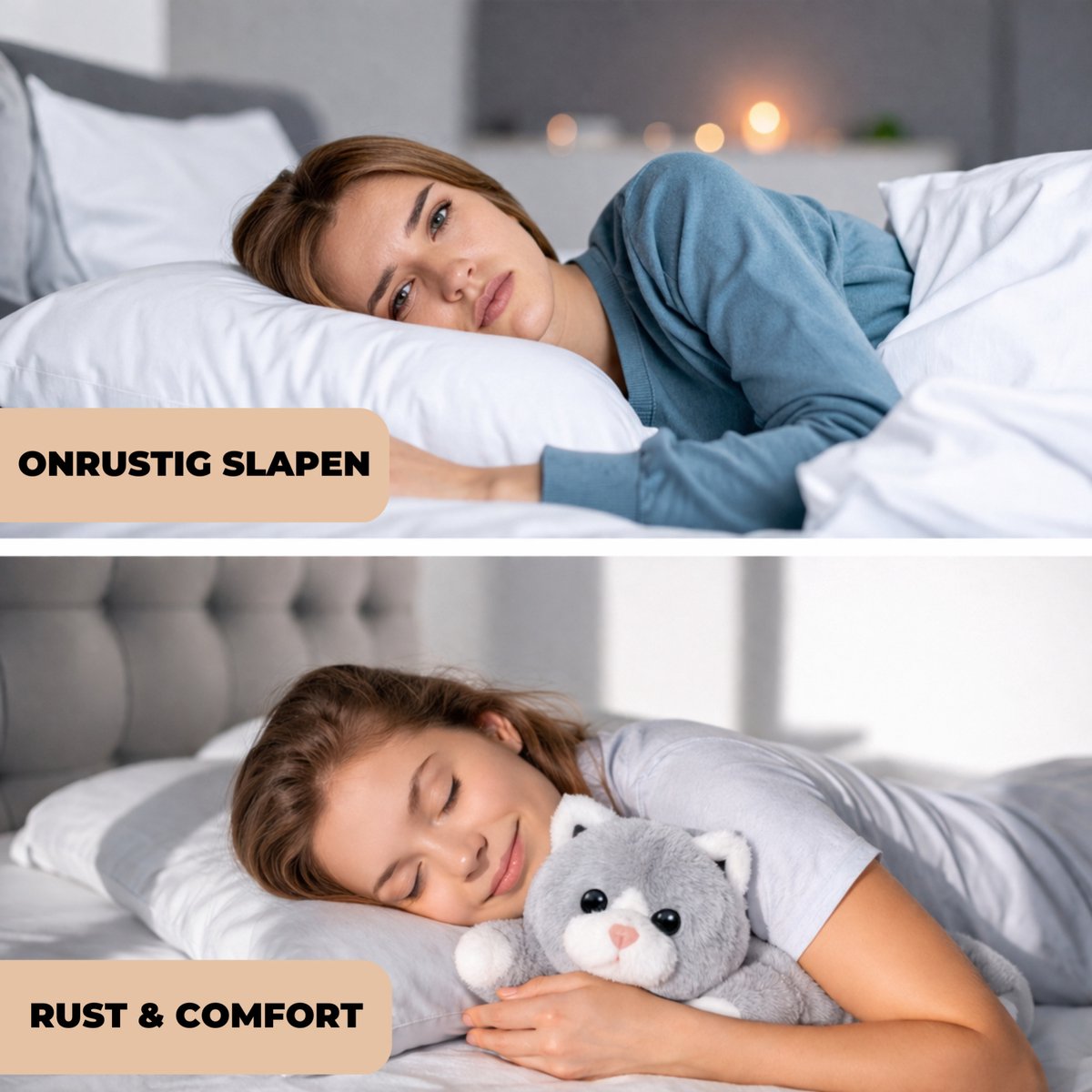 ADEL Verzwaringsknuffel Kat 2 kg – Zachte Verzwaarde Knuffel / Weighted Stuffed Animal – Verzwaringskussen Kind & Volwassenen – Rustgevend Knuffeldier — afbeelding 9