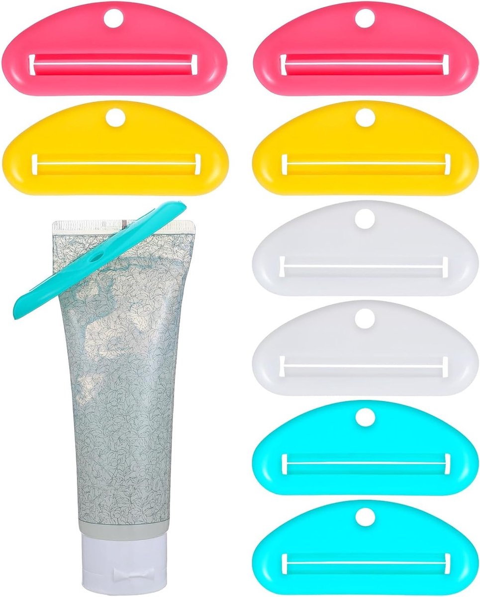 8 Stuks Tubenuitdrukker voor Tandpasta en Crème - Handige Tubenroller en Tubenpers voor Cosmetica en Badkameraccessoires 9 x 3.8 x 0.5 cm