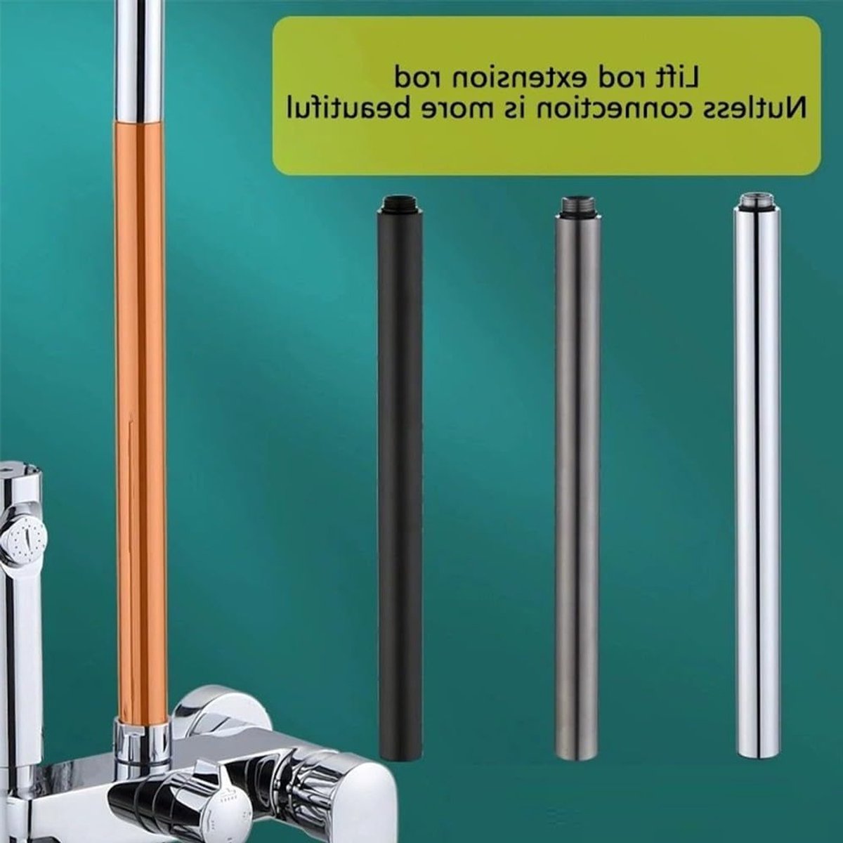 Verlengingsstang voor Douche van 30 cm in RVS - Douchekop Verlenging, Chroom, Badkamer Accessoire