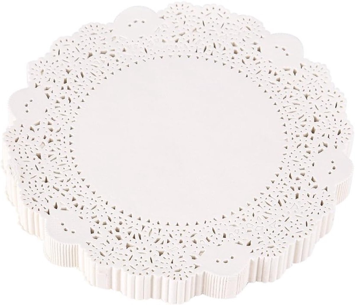 Ronde papieren onderleggers van 180 stuks, wit, voor voedsel, taarten, knutselen en feestdecoratie (10.5'') - Perfect voor bruiloften en verjaardagen
