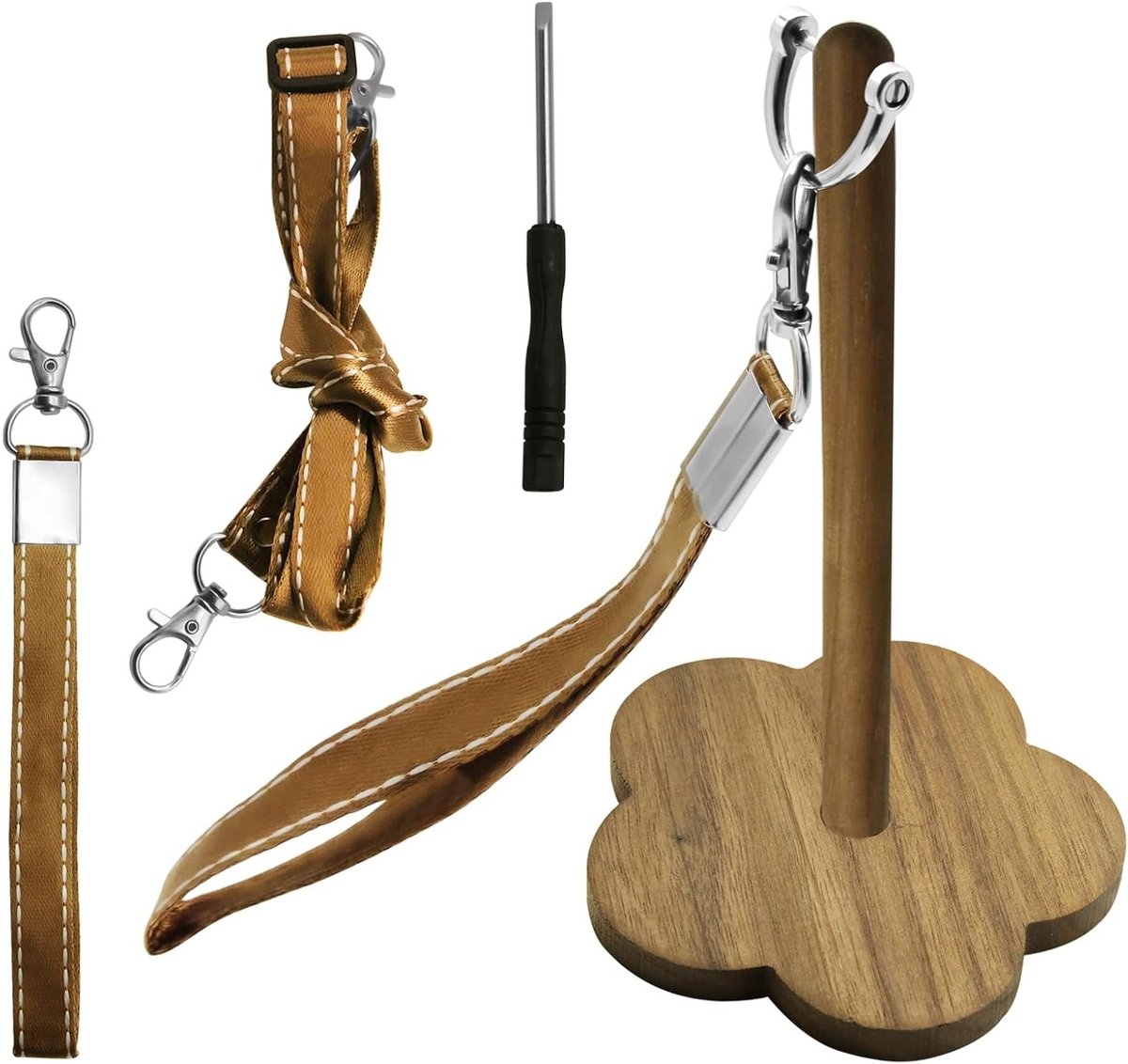 Draagbare draadhouder voor breien, houten garenorganizer met polsband, ideaal voor haken en naaien, perfect voor DIY-projecten en breiaccessoires