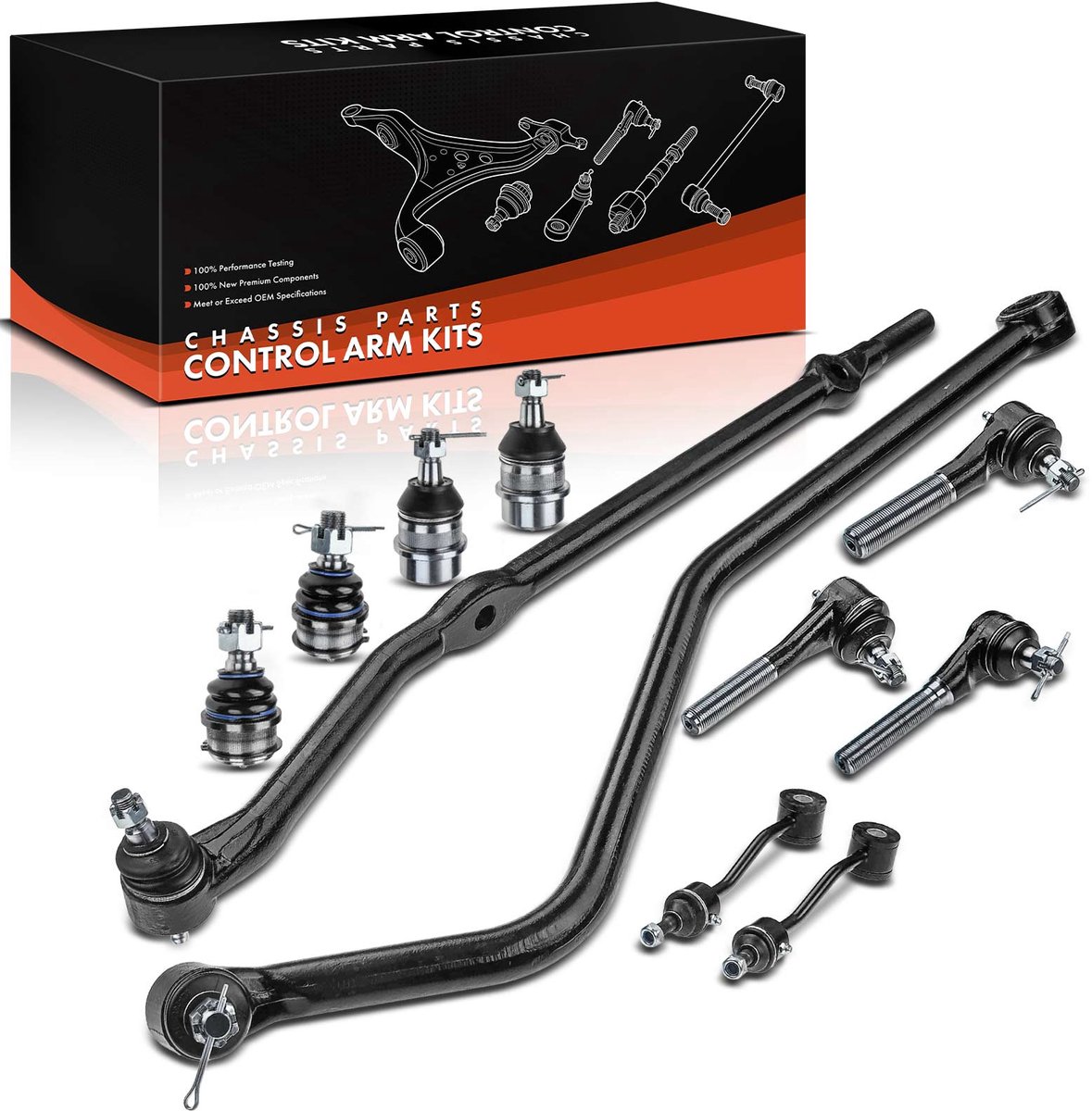 Frankberg 11-delig voorwielophanging set voor Jeep Wrangler II TJ