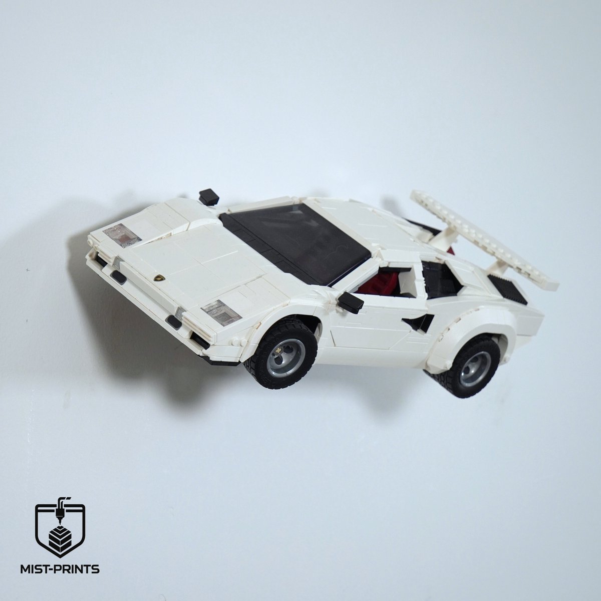 Mist-Prints - Wandbeugel voor bouwset 10337 - Muurhouder voor sportwagenmodel - Zwart - 3D-geprint