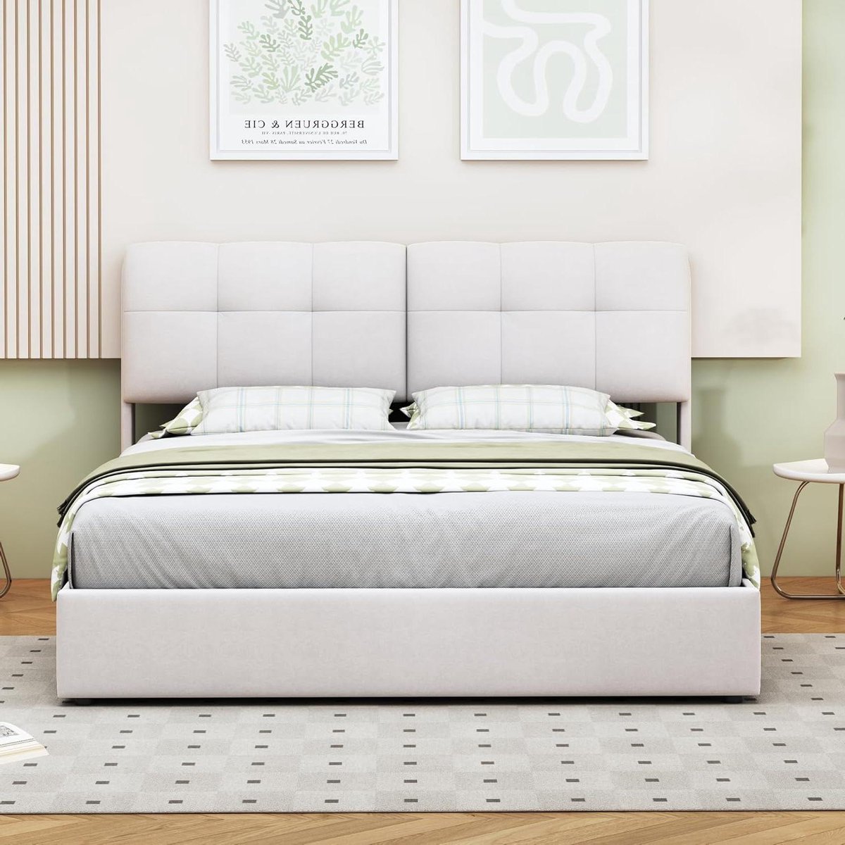 Dubbel Bed met Opbergruimte - Bed met Lade - Slaapkamer Organisatie - Geïntegreerde USB Op