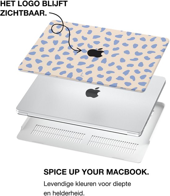 Lunso Geschikt voor MacBook Pro 14 inch (2021-2026) cover hoes - case - Azure Pebble
