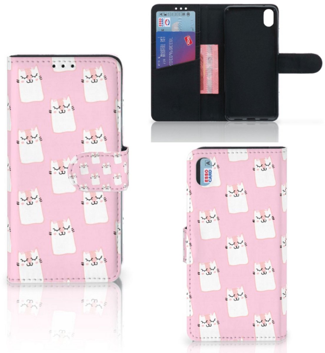 Xiaomi Redmi 7A Telefoonhoesje met Pasjes Sleeping Cats