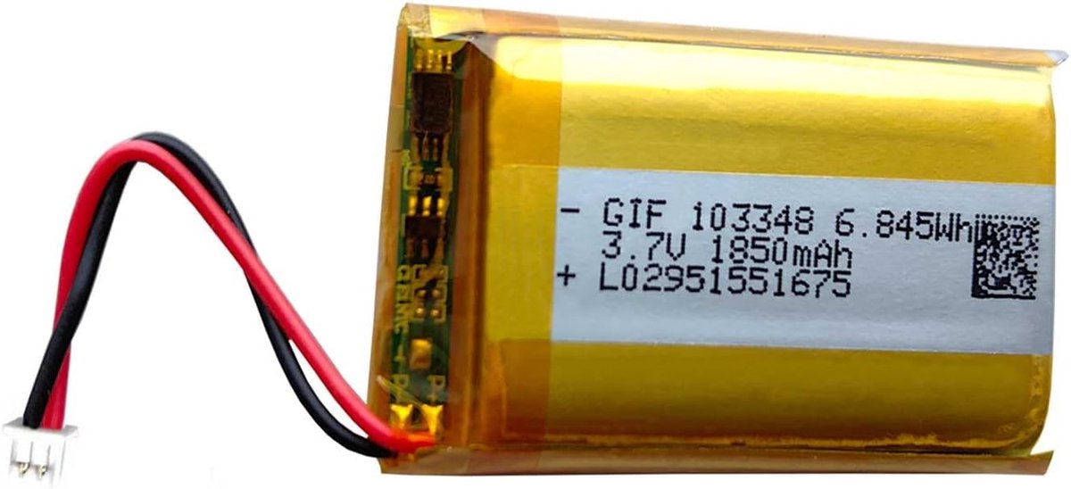 1850mAh 3.7V Oplaadbare Batterij met JST PH1.25-2 Pin Plug voor Bluetooth Speakers - Gaming Muis - Draadloze Apparaten - Accu