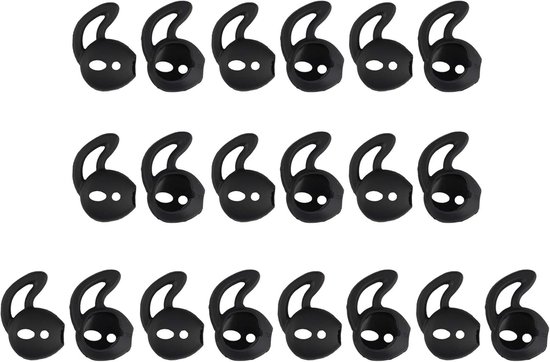 10 Pairs Vervangende Siliconen Oordopjes - Zachte Covers - Anti-Slip Sport Oordopjes Tips - Anti-Drop Oorhaak Gel Hoofdkussen Accessoires Tips (Zwart)