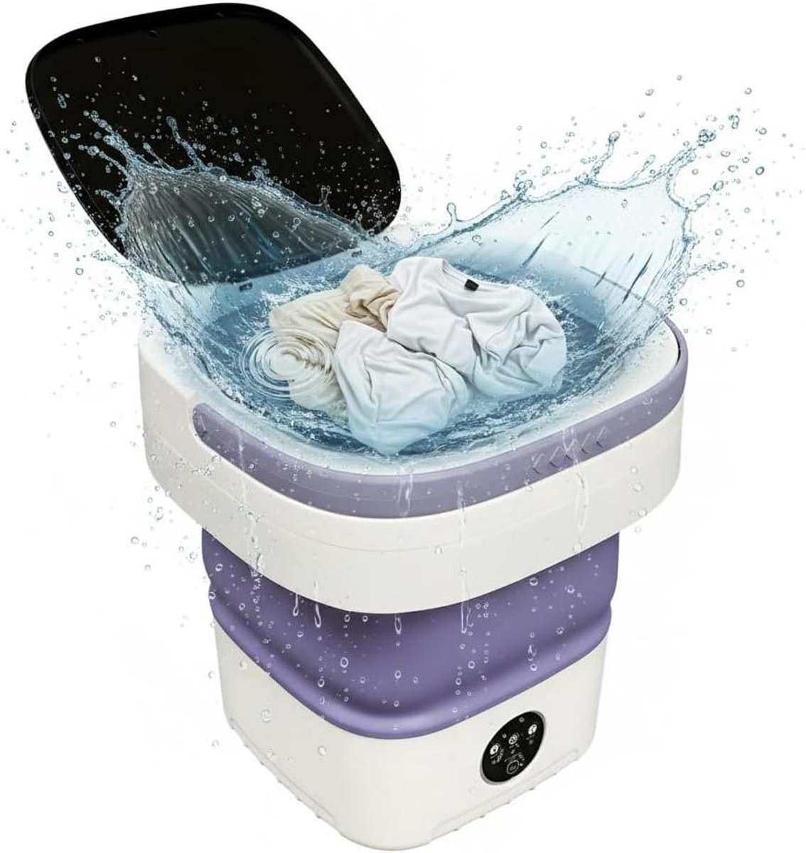 Draagbare Mini Wasmachine Opvouwbare Wasmachine Reiswasmachine Snel Ondergoed Wassen Met Centrifugemand 12 Liter Paars