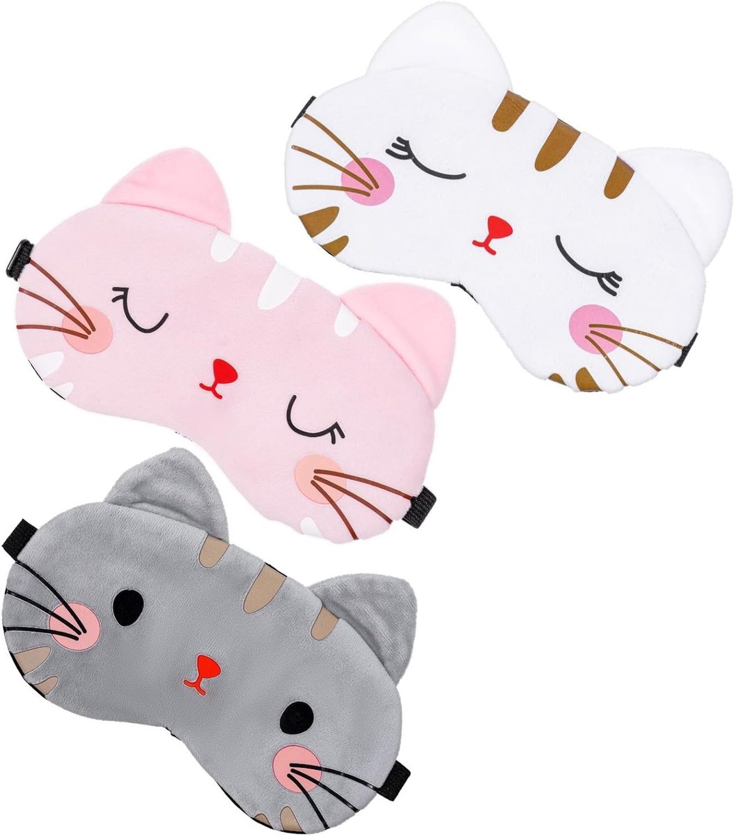 Schattige Dieren Oogmaskers voor Slaap, Zachte en Verstelbare Oogbedekking voor Volwassenen en Kinderen, Ideaal voor Ontspanning en Reis