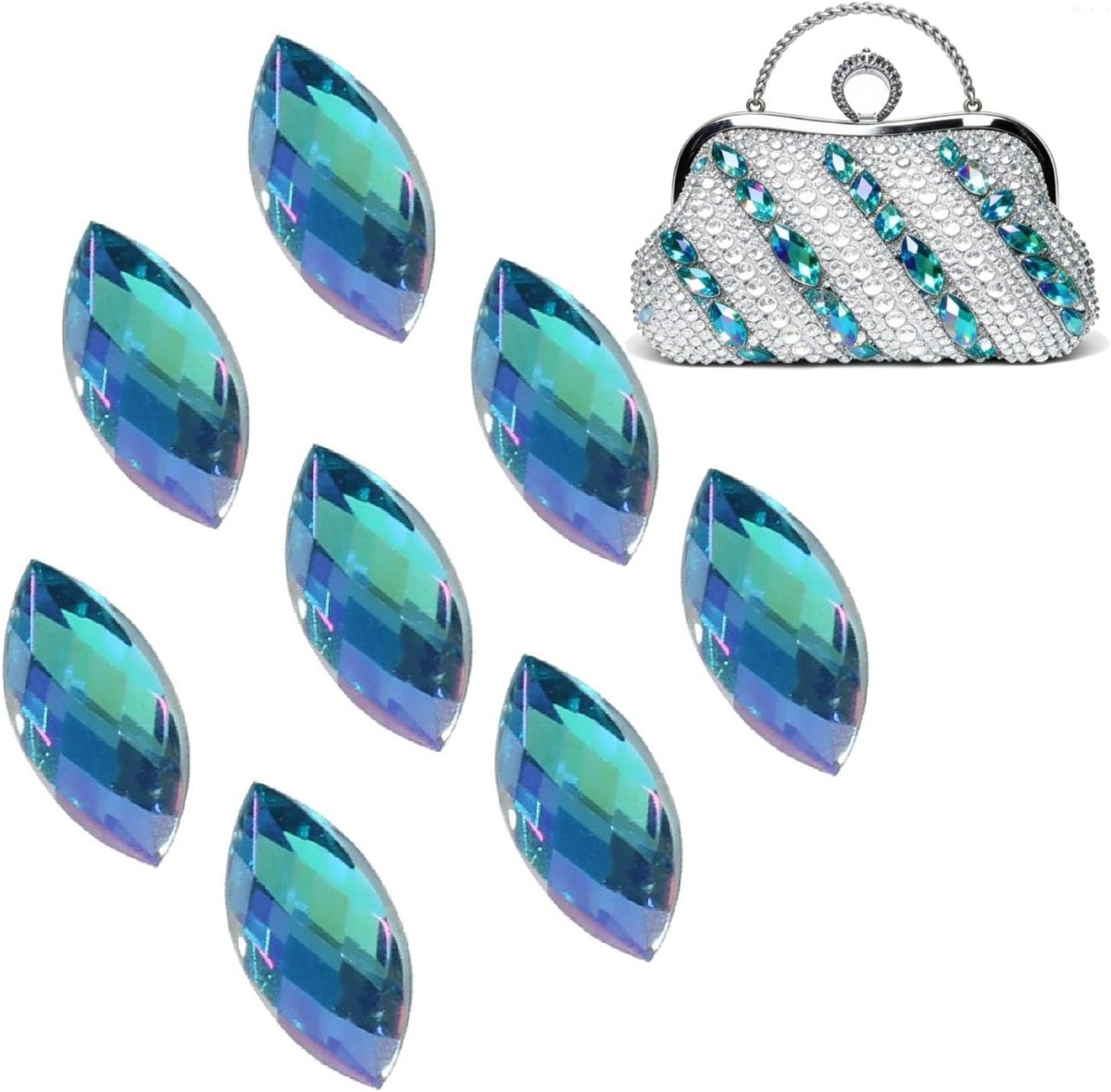 Kleurige acryl flatback rhinestones in de vorm van paardenogen - 500 stuks voor creatieve projecten