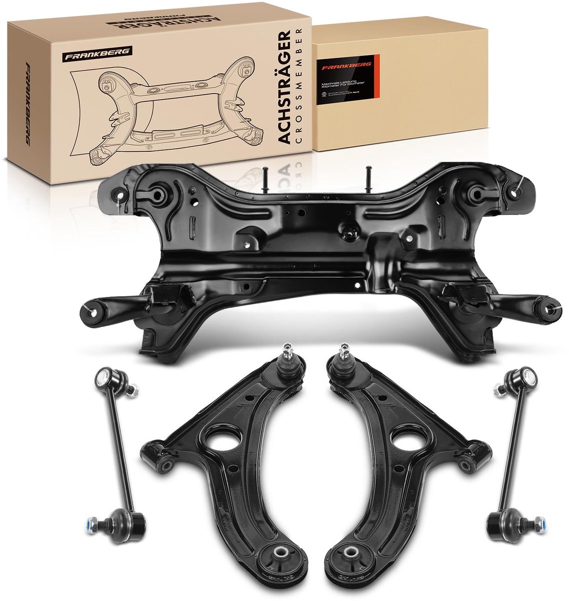 Frankberg 1x Dwarsdrager+2x Draagarm+2x Koppelstang Voor voor Hyundai
