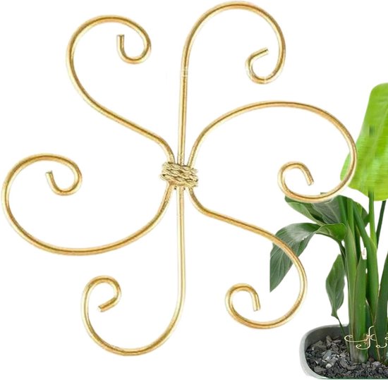Bloemstengelhouder - Plantensteun Klimplantsteun - Planten Ondersteunen - Roestbestendig Ijzer - 40g - Goud