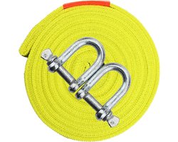 Sleepkabel Auto - Nylon Trekriem - Voertuig Herstel - Versterkte Lussen - 5 Ton Capaciteit - Geel
