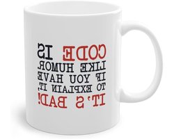 Koffiemok Keramiek - Ontwikkelaar Mok - Dagelijks Gebruik - Dubbelzijdig Bedrukt - 330 ml - Wit