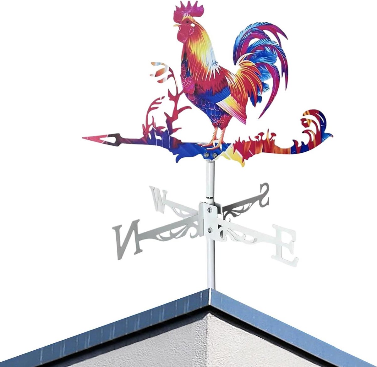 Kraanweer Vane - Windrichtingmeter Buiten - Tuindecoratie - Roestbestendig Metaal - 65 x 36 cm - Kip