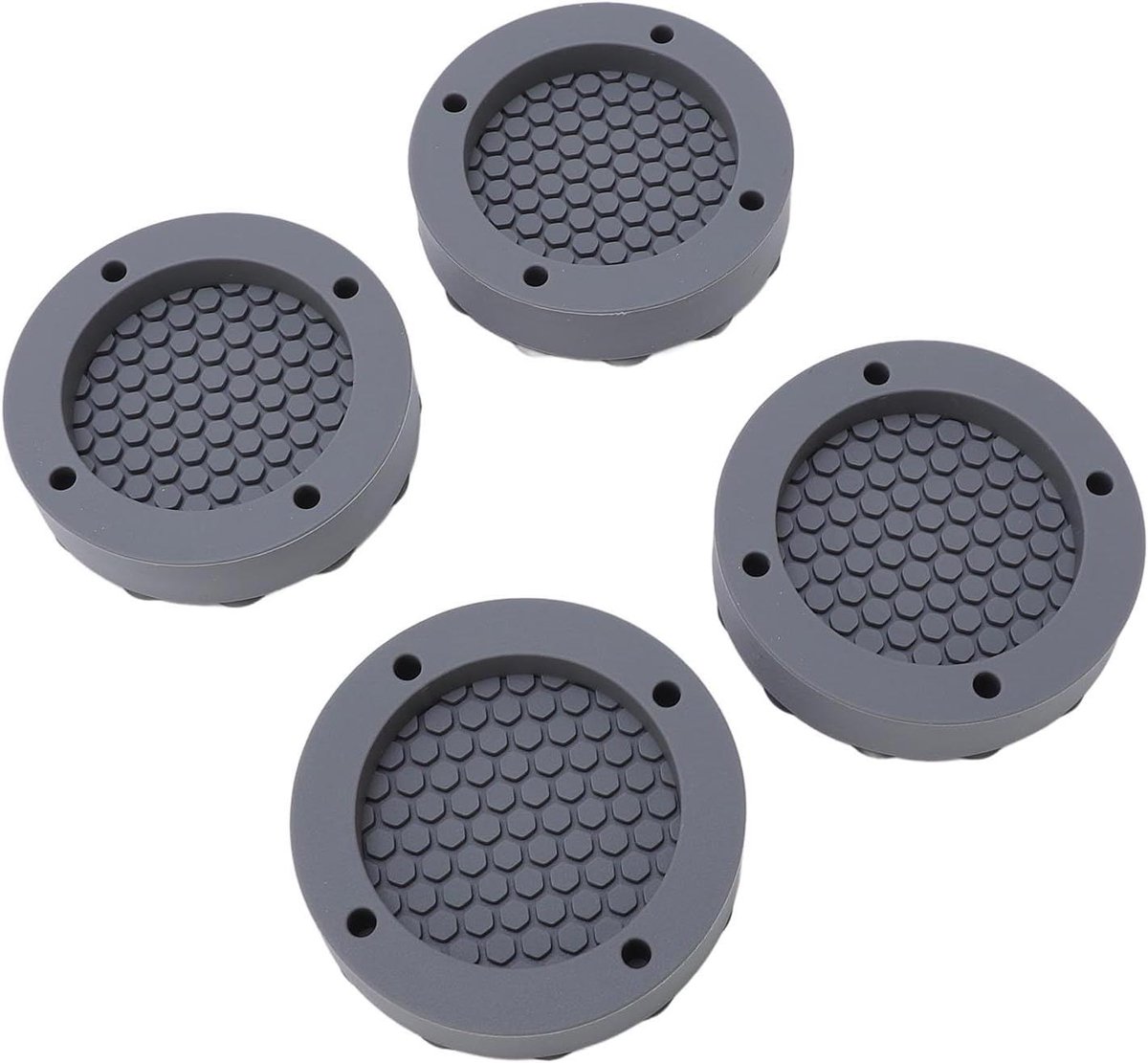 Wasmachine Trillingsdempers - Anti-vibratie Pads - Geluid Verminderen - Krachtige Zuignap - 4 Stuks - Grijs