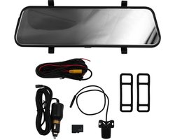 Dailygoods- Dashcam 10'' met Spiegel - Dashcam voor en Achter - IP69 Waterdicht - Verstelbare Achteruitrijlijn - 32G SD-kaart - HDR/WDR Technologie - Spiegelcamera