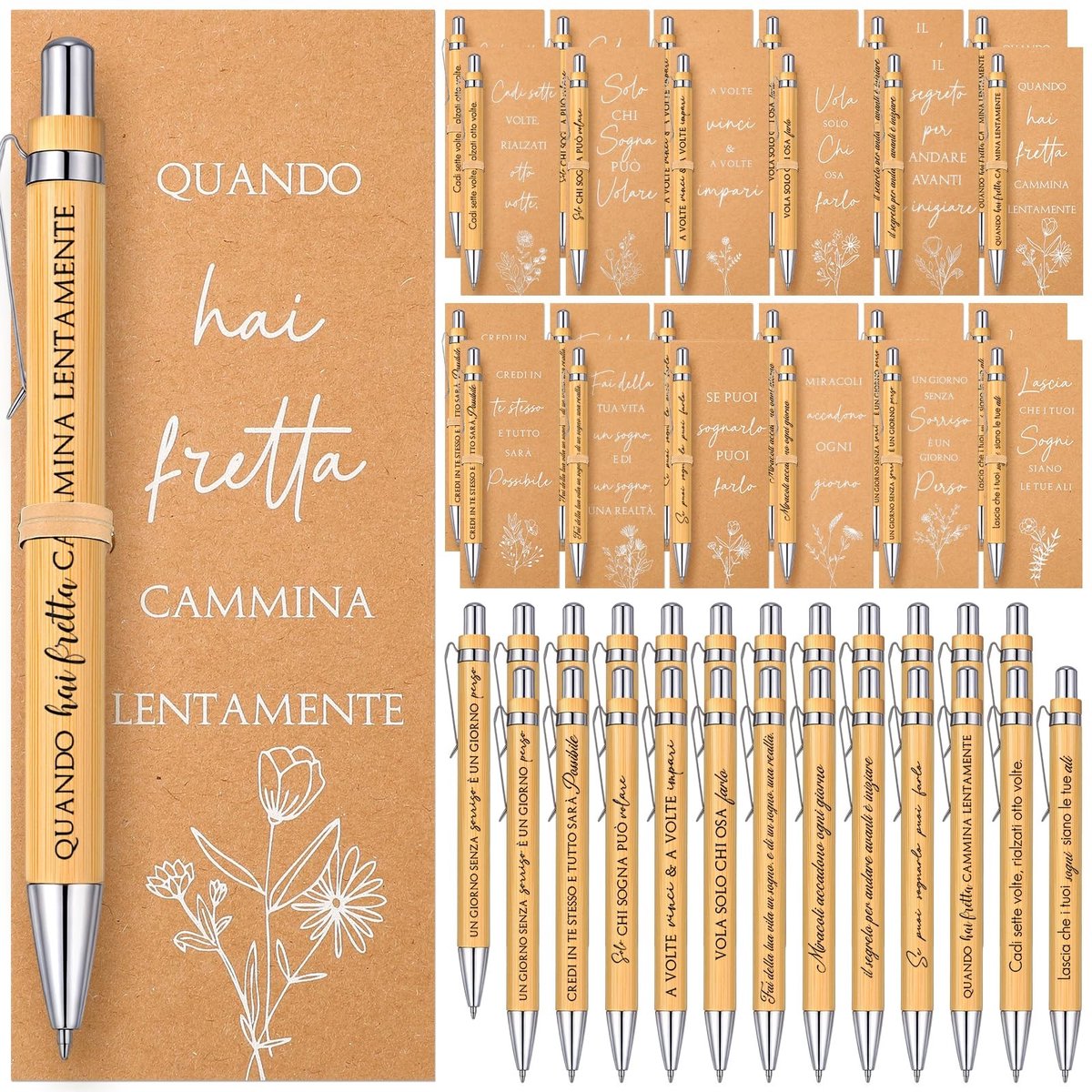 Dailygoods- Balpennen 48 Stuks - Inspirerende Cadeaus - Motiverende Bladwijzers - Duurzame Inkt - Drukknop - Ideaal voor Studenten - Schrijfgerei