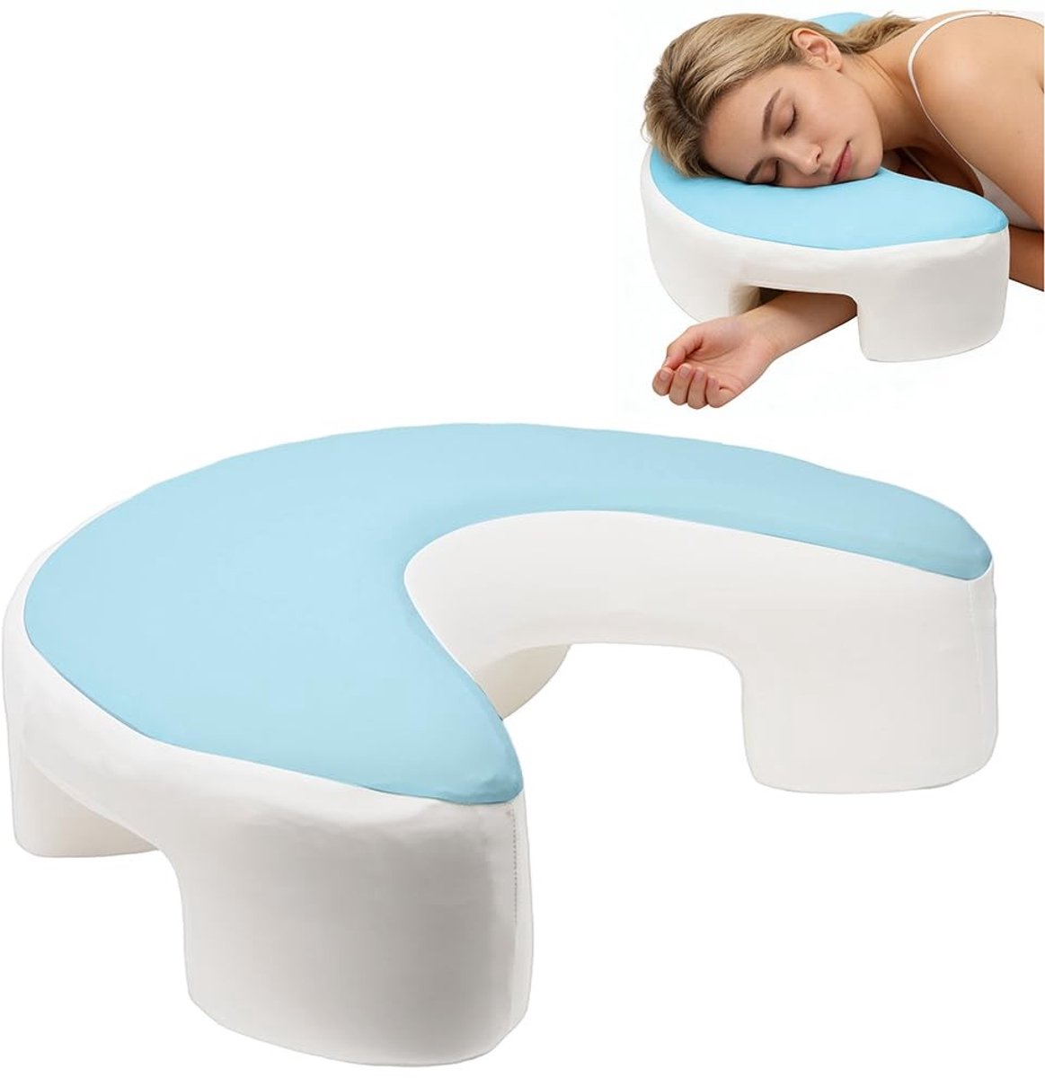 Dailygoods- Zijslaapkussen Ergonomisch - Orthopedisch Neksteunkussen - Traagschuim - Wasbare Overtrek - Armgatontwerp - Ontlasting Nek en Schouders - Slaapkussen