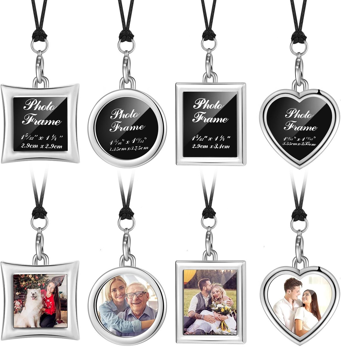 Dailygoods- Medaillon Metalen - Mini Fotolijst - 4 Stuks - Achteruitkijkspiegel Ornament -