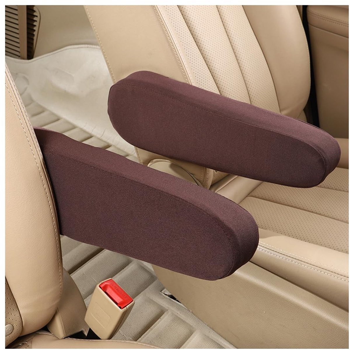 Dailygoods- Armleuninghoes - Universele Hoes voor Auto - 2x Autoarmleuninghandschoenen - Linnen Stof - Ademend en Duurzaam - Formaat 11 x 34 cm - Armsteunhoes