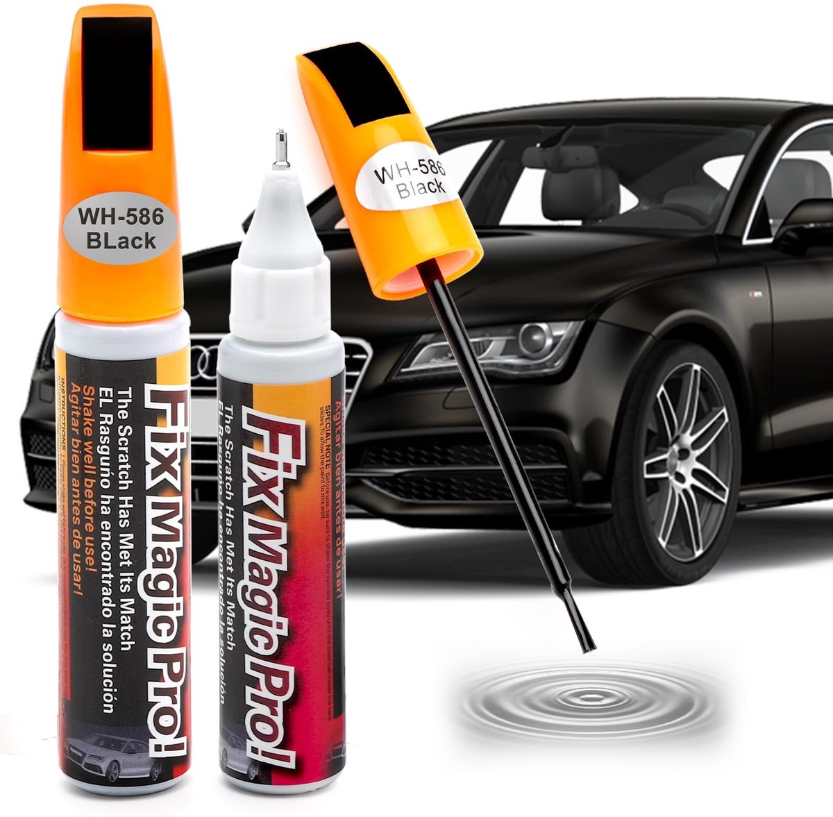 Dailygoods- Krasverwijderaar Professionele Autolak - 2 Stuks - 12 ml - Zwart Glanzend - Sneldrogend - Hoogwaardig Materiaal - Autolakpen