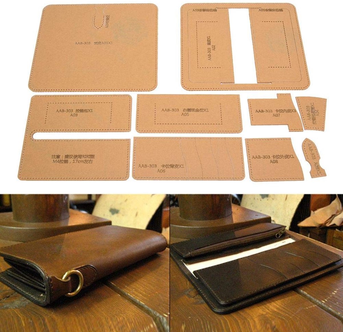 Dailygoods- Sjablonen voor Leren Handwerk - Nauwkeurige Gaten - Herbruikbaar - Weerbestendig - Anti-aging - Beschermfolie tegen Krassen - Mal