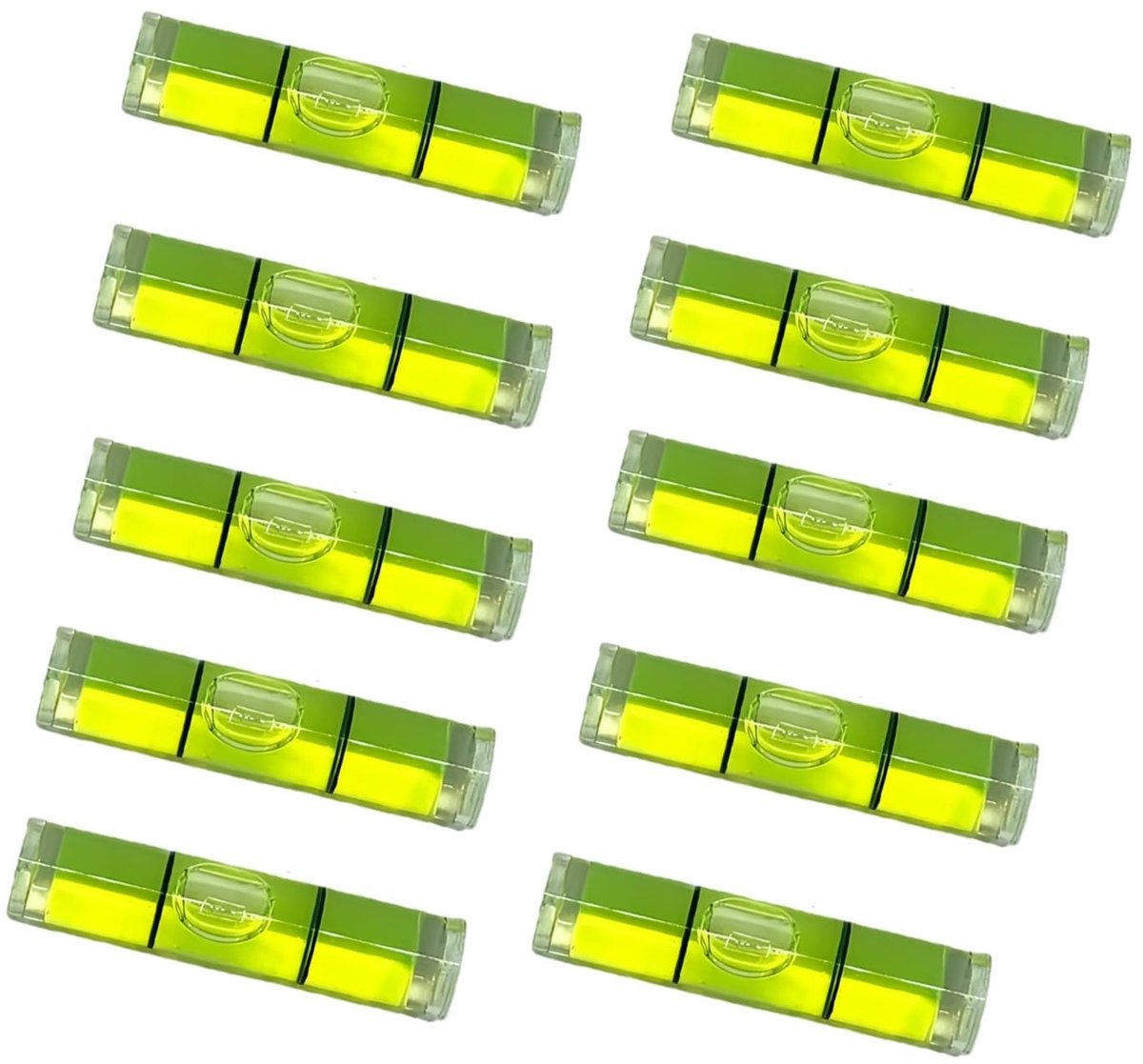 Dailygoods- Waterpas Mini - 10 Stuks - 9,5 x 34 mm - Luchtbellen - Nivellering - Statief - Geschikt voor Camera's - Niveau