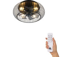 Fantiluxe - Agnes - Plafondventilator met verlichting - Zwart - Ø61cm - Afstandsbediening - Met lamp - Plafond ventilator - Slaapkamer