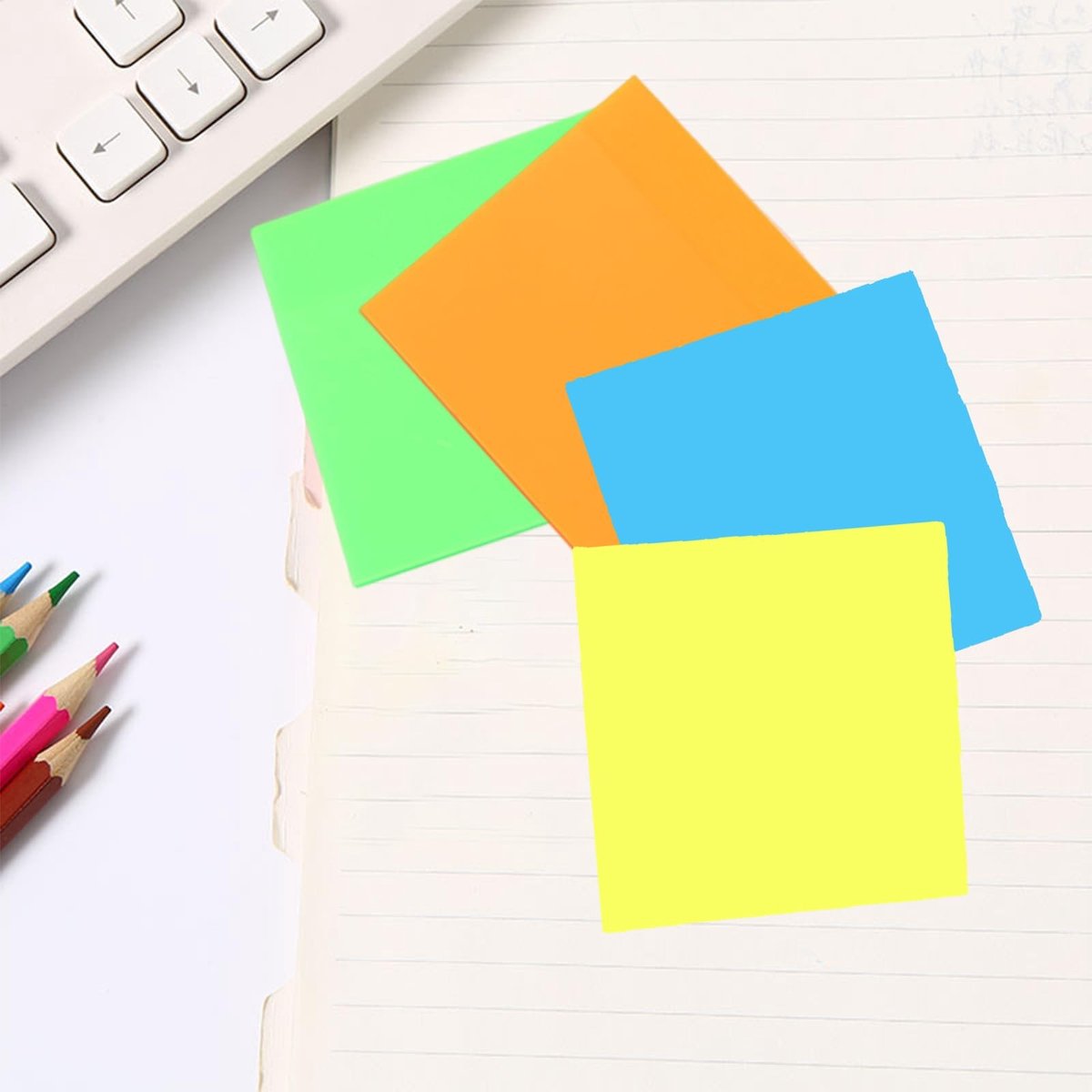 Dailygoods- Plakbriefjes 200 vellen - Doorzichtige Sticky Notes - Zelfklevende Notitieblaadjes - 75 x 50 mm - Ideaal voor Studie - PET-materiaal