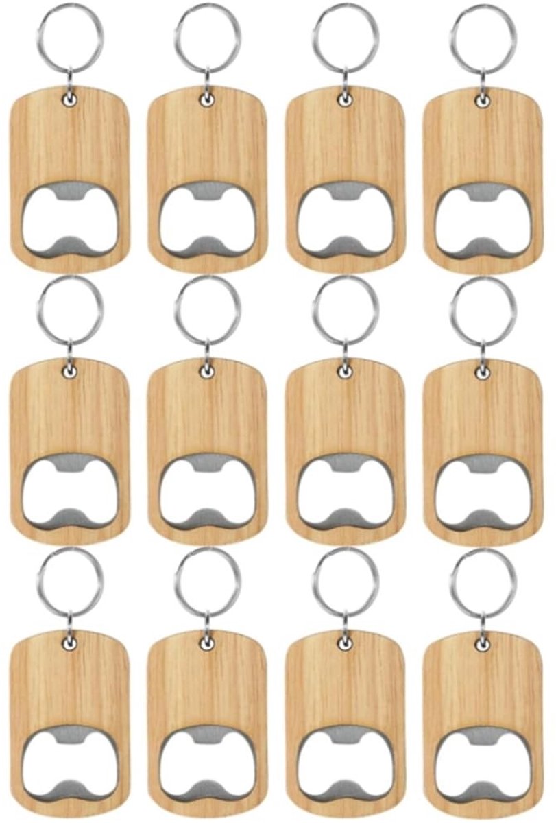 Dailygoods- Flesopener Sleutelhanger - Handmatige Bierflesopener - Kurkentrekker - Cadeau voor Bierliefhebbers - Robuust Metaal - Set van 12 - Bieropener