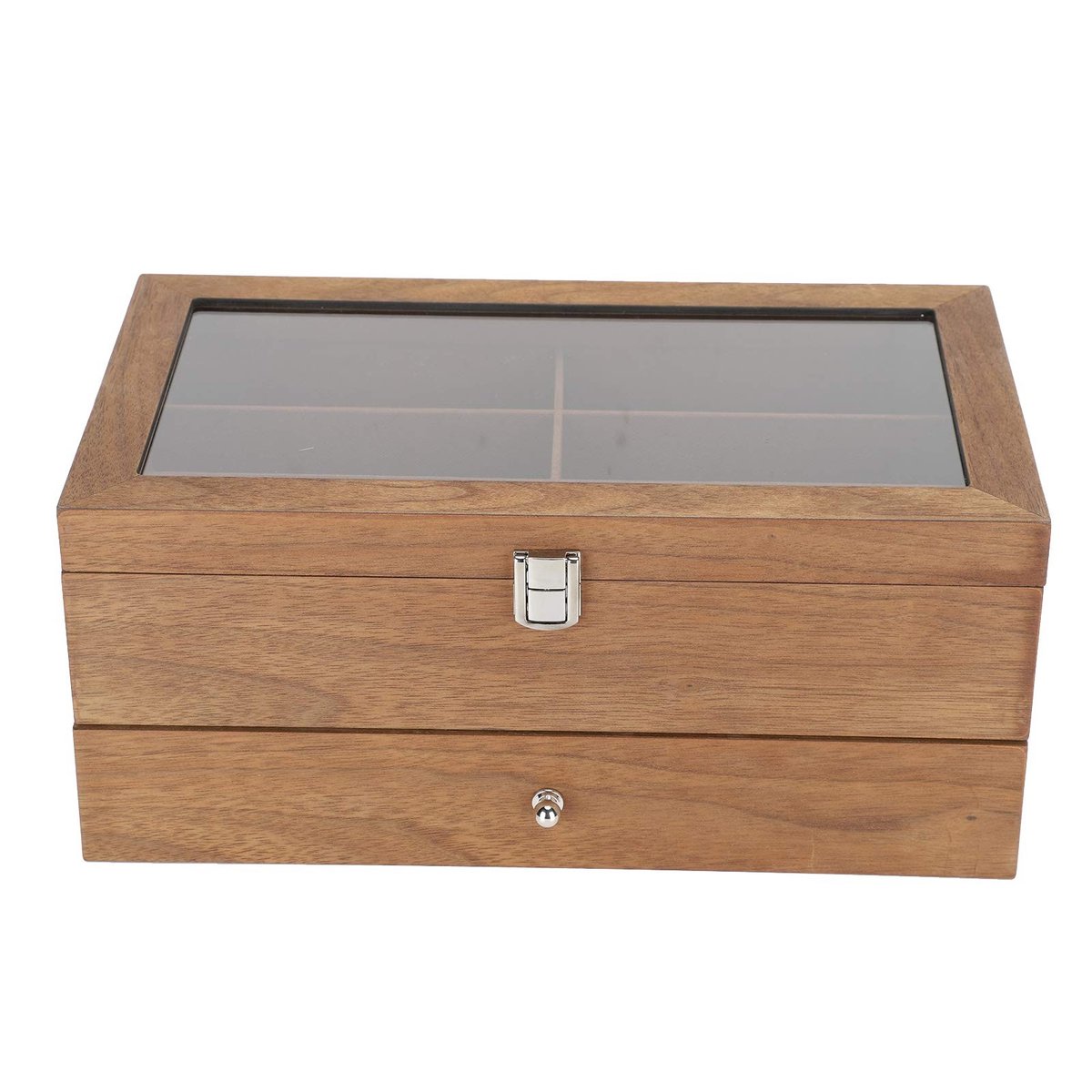 Dailygoods- Brilhouder 12 Slots - Dubbele Laag Houten Opbergdoos - Brilstandaard - Brilhouder voor Auto - Antislip - Decoratieve Opbergbox - Brilenkast