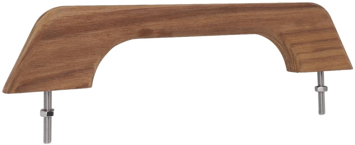 Dailygoods- Leuning 30 cm - Teakhouten Leuning - Ergonomische Handgreep - Weerbestendig - Duurzaam - Uniek Ontwerp - Bootleuning