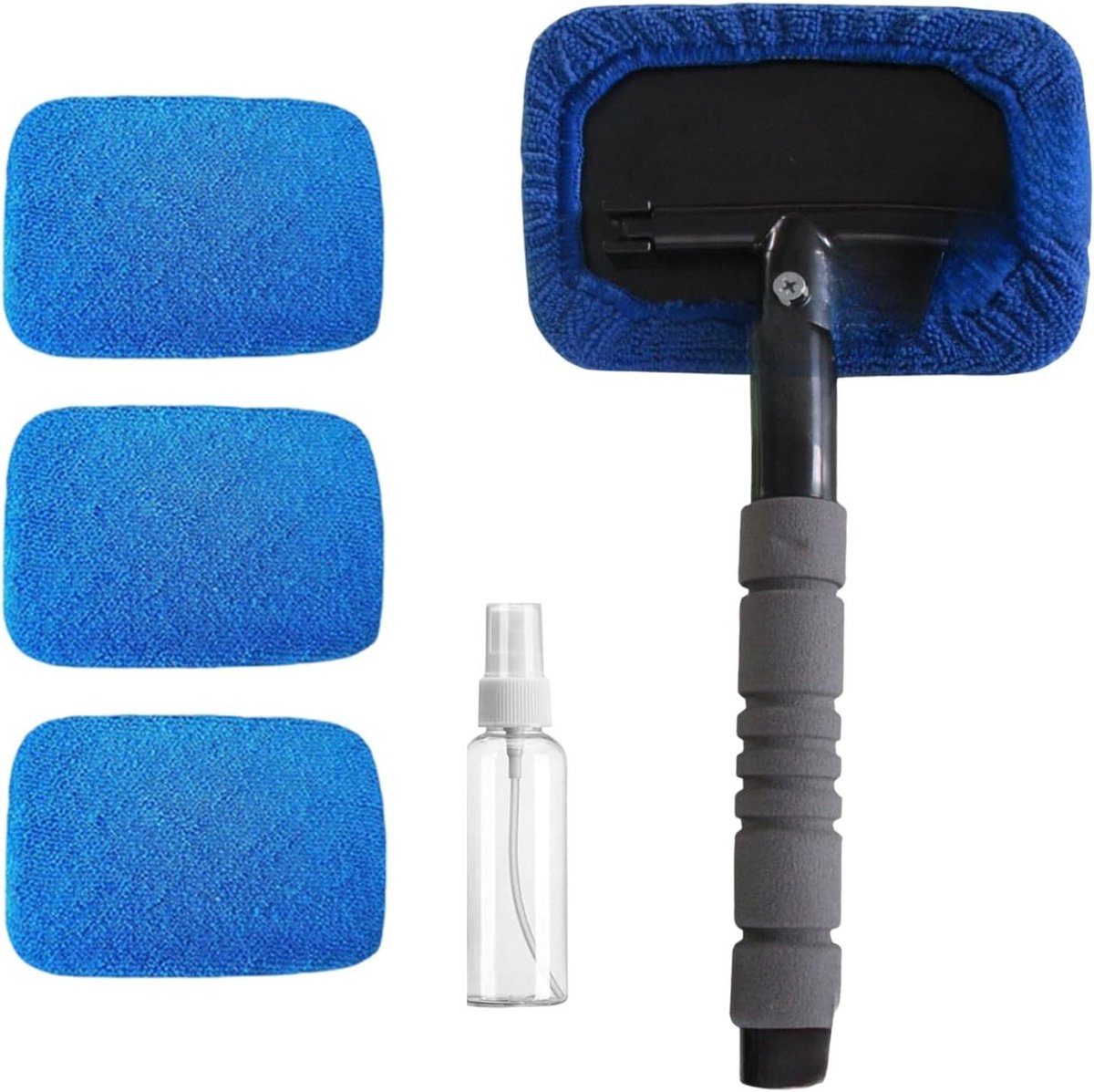 Auto Raamreiniger - Interieur Glasborstel - Streeploos Reinigen - Uitschuifbaar Handvat - 49 cm - Zwart