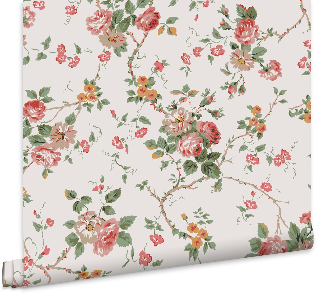 Laura Ashley Mountney Garden Antique Behang - Bloemen - 10mx52cm - Roze