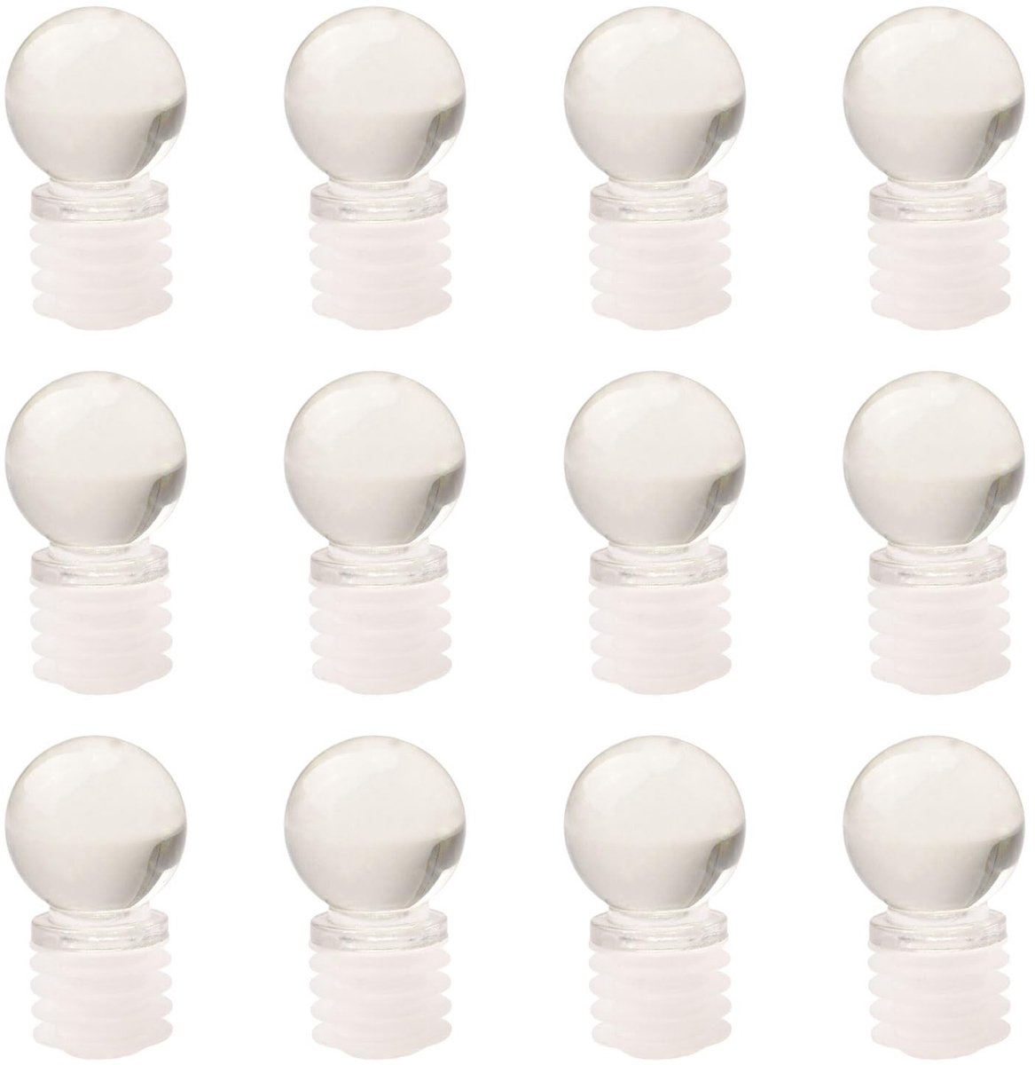 Dailygoods- Wijnfles Stopper Kristal - 12 Stuks - Luchtdicht - Siliconen Seal - Glazen Fles - Herbruikbaar - Afdichtend Effect - Flessenstopper