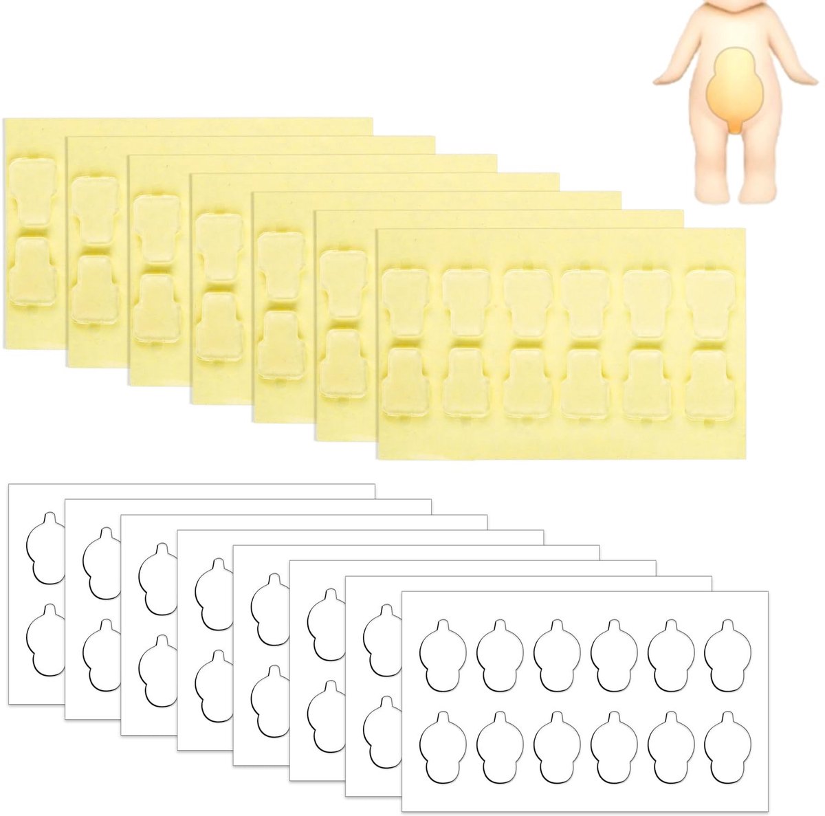 Dailygoods- Lijmstickers 180 Stuks - Dubbelzijdige Plakband - Transparant - Acryl Lijm - Vervangende Pads - Diverse Vormen