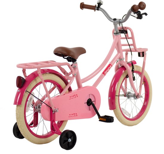 2Cycle Transportfiets 16 inch (4-6 jaar) Meisjesfiets Roze - Met Zijwieltjes en Voordrager van 2Cycle — afbeelding 3
