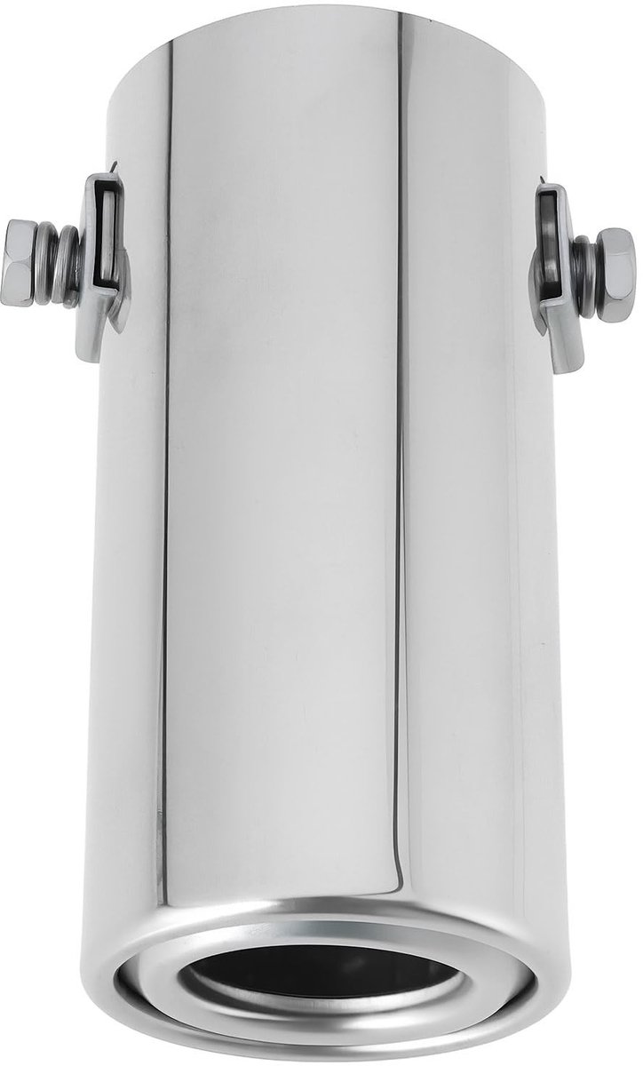 Dailygoods- Uitlaatpijp 106mm - Roestvrij Staal - Antislip Bevestiging - Sportieve Look - Corrosiebestendig - Eenvoudige Installatie - Uitlaatdempfer