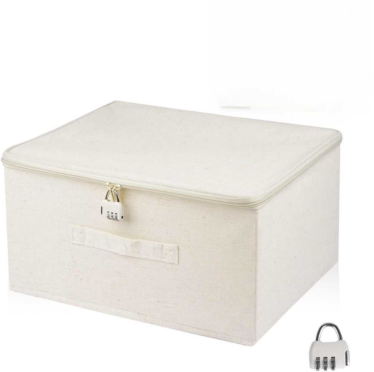 Dailygoods- Opbergdoos met deksel - Opbergdoos met slot - Opbergdoos voor kleding - Opbergdoos voor speelgoed - Opbergdoos stof - 40 x 30 x 21 cm - Opbergbox