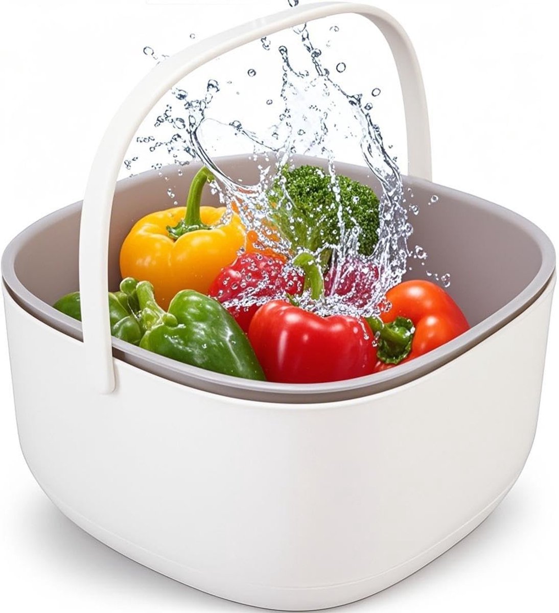 Dailygoods- Wasmachine voor Groenten en Fruit - Levensmiddelreiniger - Ultrasone Technologie - 360 Graden Reiniging - Voedselveilig PP-Materiaal - Grote Opslagcapaciteit - Groentewasmachine