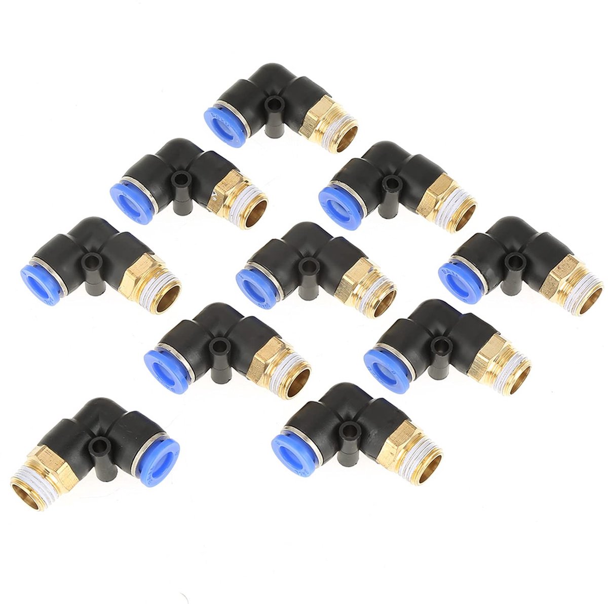 Dailygoods- Pneumatische Connector Hoge Druk - Snelkoppeling - Elleboog 90 Graden - Push To Connect - Luchtfitting - Duurzaam Materiaal