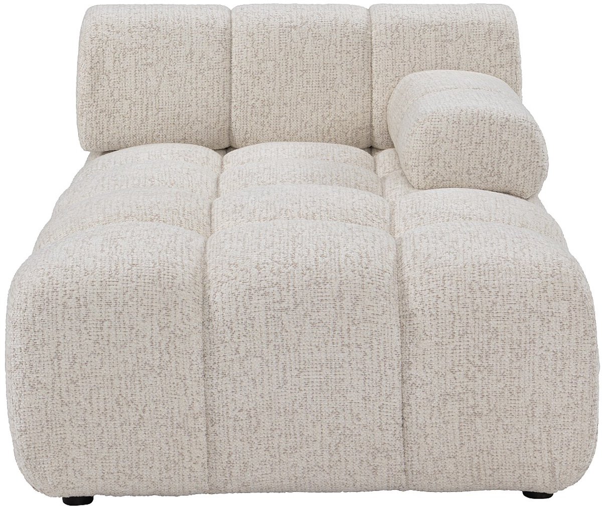 Vente-unique Chaise longue rechts met armleuning in beige gemêleerde stof FACIVIL