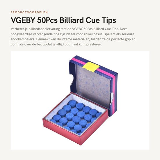Dailygoods- Biljartkeu Tips 50 Stuks - Vervangtips - Duurzaam Materiaal - Eenvoudig in Gebruik - Snooker/Pool Accessoire - Goede Prestatie - Biljart Tips van Dailygoods — afbeelding 5