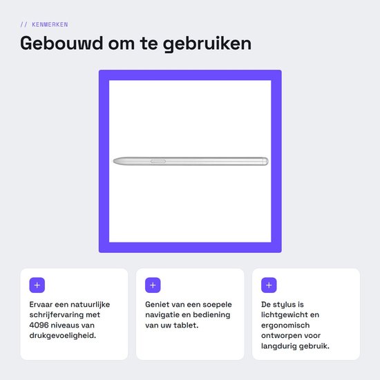 OmGoods - Dailygoody - Tablet-stylus - Touchscreen stylus - 4096 niveaus drukgevoeligheid - Zilver - Magnetische bevestiging - Geschikt voor Tab S7/S7+/S7 FE - ... — afbeelding 2