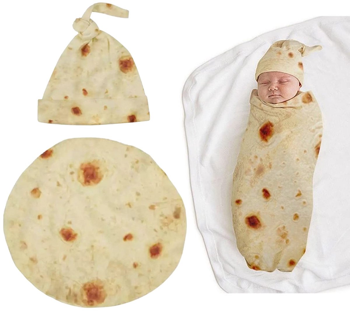 Dailygoods- Inbakerdeken 85x85cm - Burrito Deken - Baby Dekentje - Peuterdeken - Wiegdeken - Zachte Katoenen Deken - Babydeken