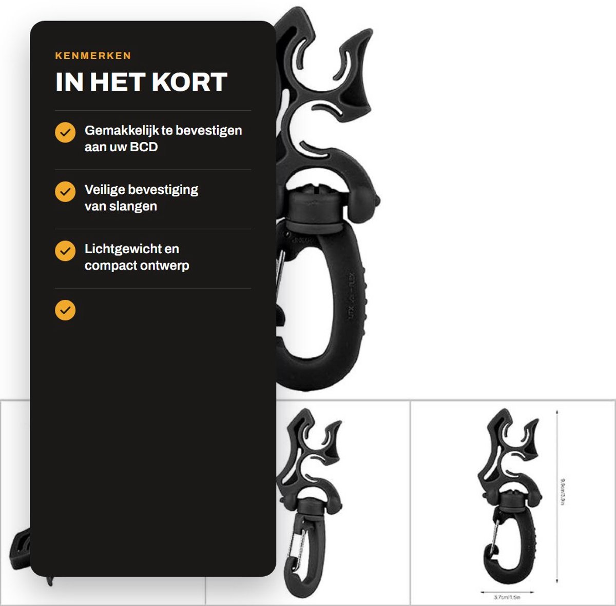 Dailygoods- Slanghouder Eenvoudig Ontwerp - Duikslanghouder - Stabilisatieapparatuur - Roestvrij Staal - Geschikt voor BCD - Handige Toegang - Duikaccessoire