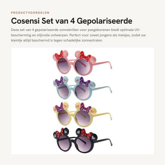 Zonnebril Gepolariseerd - Zonnebril Kind - Zonnebril Baby - UV-Bescherming - 4 Stuks - Hoogwaardig Polycarbonaat - Kinderen Zonnebril — afbeelding 3