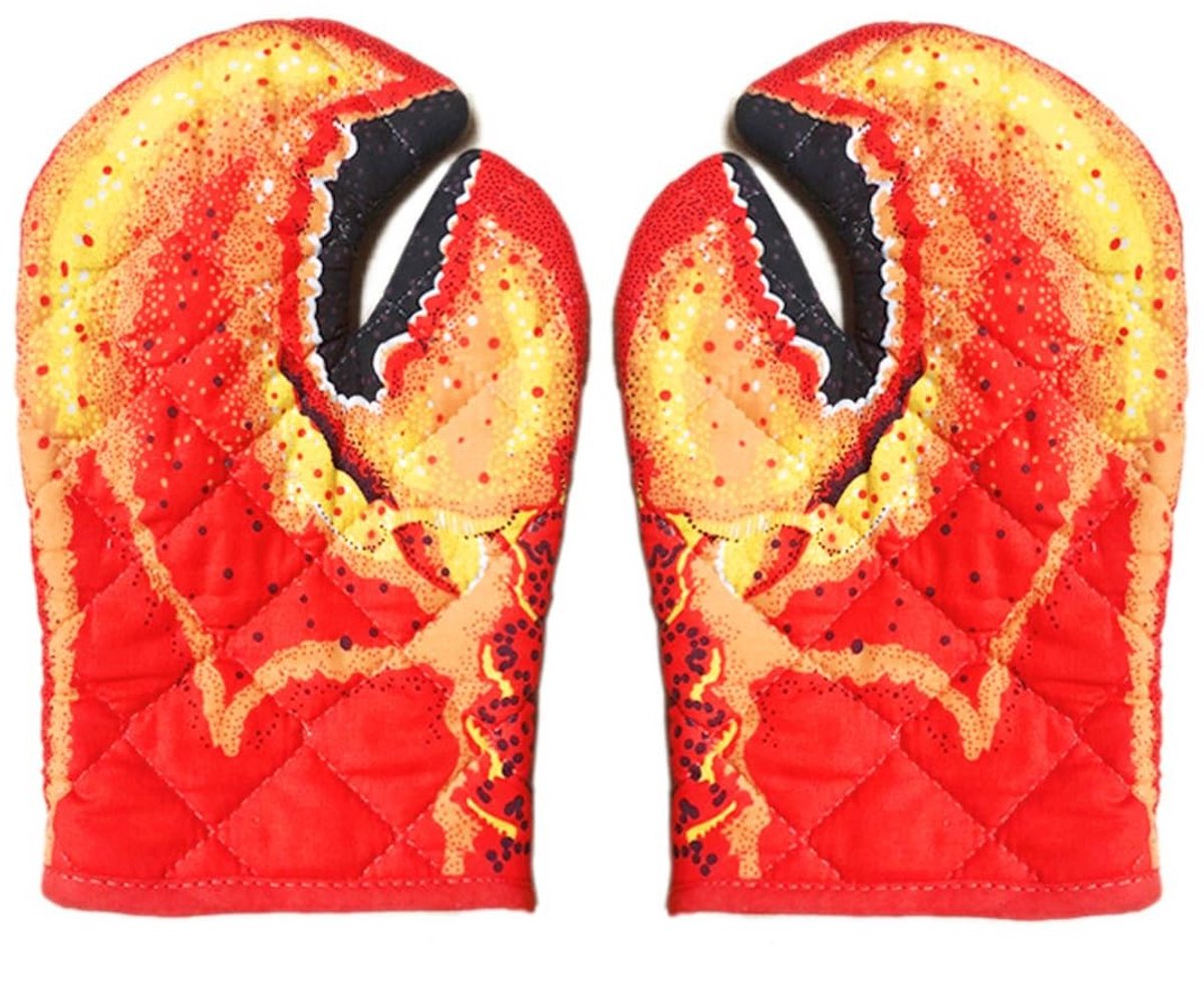 Dailygoods- Ovenwanten Hittebestendig - Krabklauw Ontwerp - Katoenen Ovenwanten - Keukenhandschoenen - Comfortabel - Perfect voor Bakken/Koken